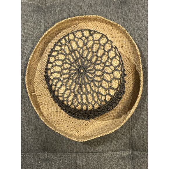 Unbranded Accessories - Straw Hat with Crochet Detail 20.5" circumference